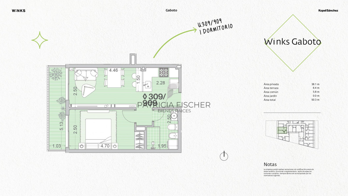 Apartamento ID.60 - Vivi lo nuevo - Venta Ap.Palermo 1D terraza al Frente piso alto Amenities 