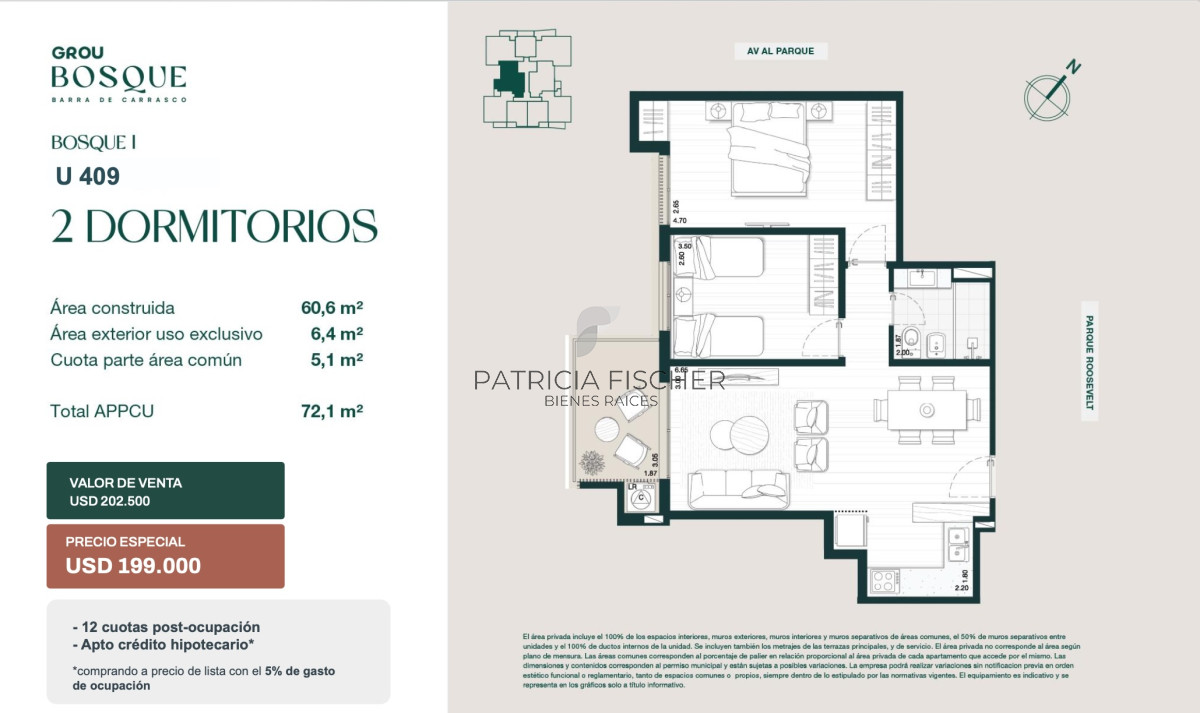 Apartamento ID.81 - Para vivir o invertir - Venta Ap.Barra de Carrasco 2D 1B Terraza vista al mar Amenities LEY ANV