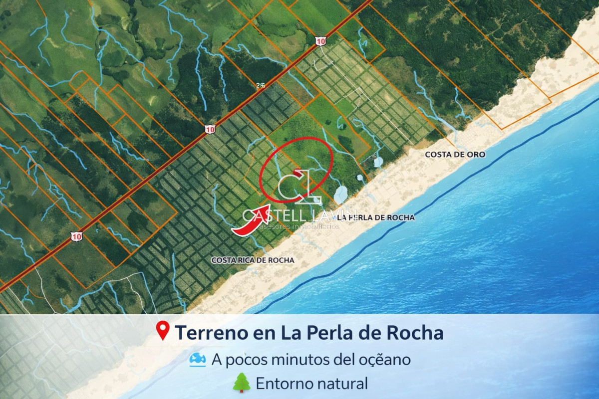 Terreno ID.1048 - Venta Terreno a pasos del mar Perla de Rocha Rocha
