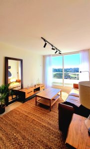 Amplio apartamento de 1 dormitorio, con 2 baños. Balcón, Losa radiante, en edificio con todos los Amenities. Ideal para todo el año. Punta del Este. 