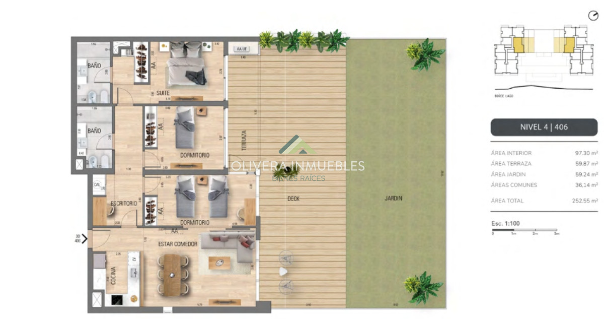 Apartamento ID.12596 - Apartamento en venta de 3 dormitorios en edificio Bellevue