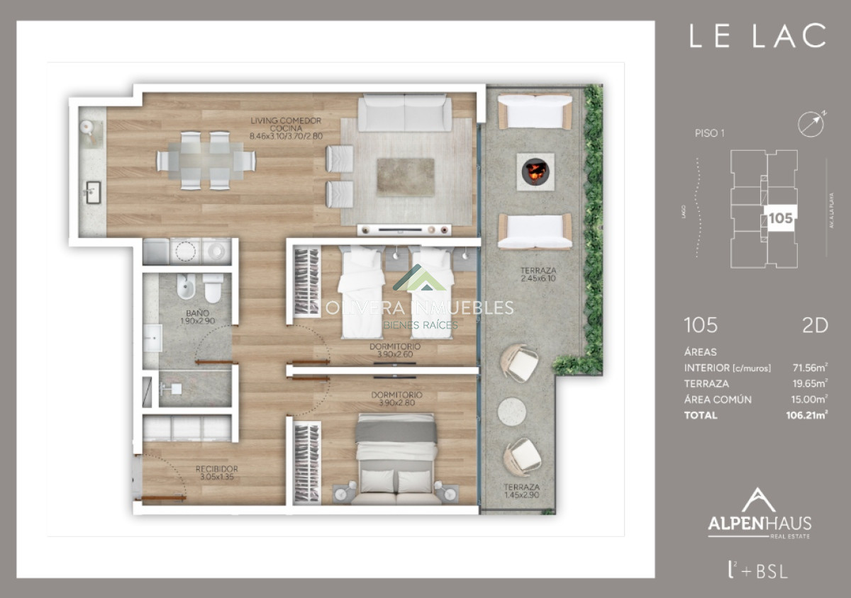 Apartamento ID.12605 - Apartamento en venta de 2 dormitorios en edificio Le Lac