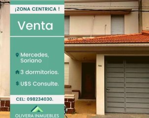 Venta de Casa de tres dormitorios en Mercedes Soriano