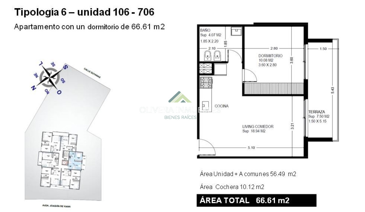 Apartamento ID.12266 - Apartamento en venta de 1 dormitorio en Punta del Este con garage incluido