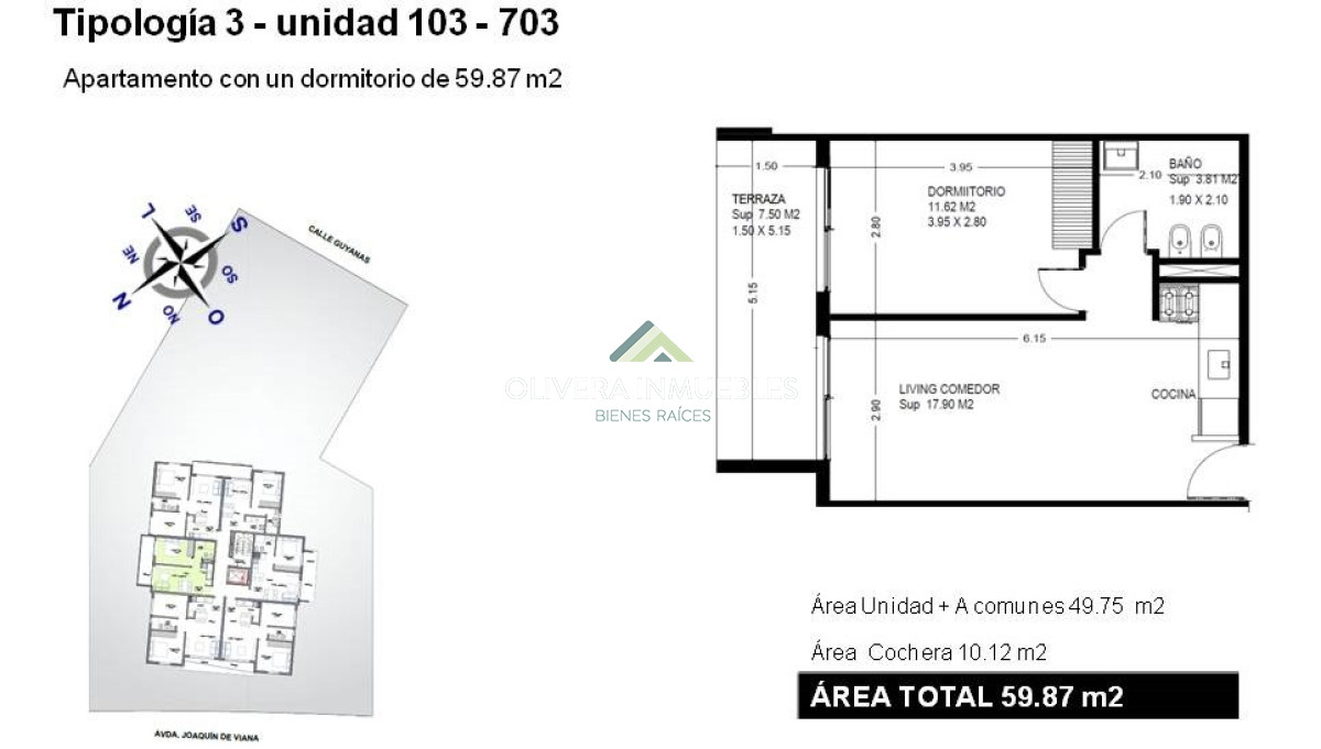 Apartamento ID.12266 - Apartamento en venta de 1 dormitorio en Punta del Este con garage incluido