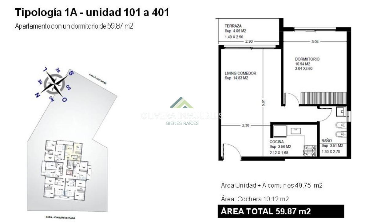 Apartamento ID.12266 - Apartamento en venta de 1 dormitorio en Punta del Este con garage incluido