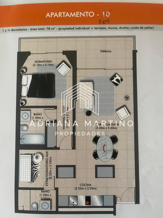 Apartamento ID.71647 -  Vendo Apto En Torre Yoo de 1 1/2 dormitorio Excelente Estado . Una Torre Con Todas Las Amenidades . No Deje De Perder Esta Oportunidad