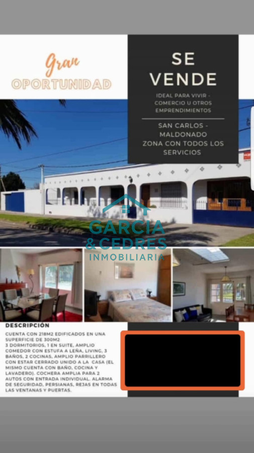 Se vende casa en San Carlos
