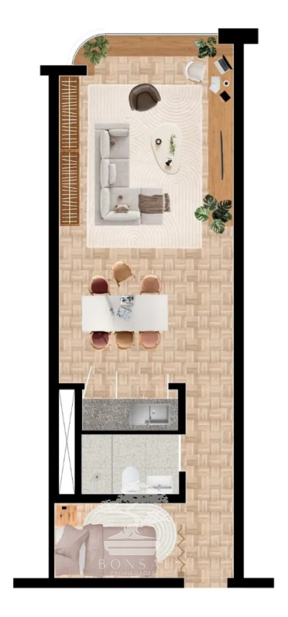 Apartamento ID.1059 - Alquiler Apartamento Monoambiente Cordon Montevideo N