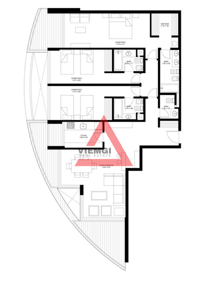 Apartamento ID.253 - Apartamento 3 dormitorios en Art Tower, Punta del Este