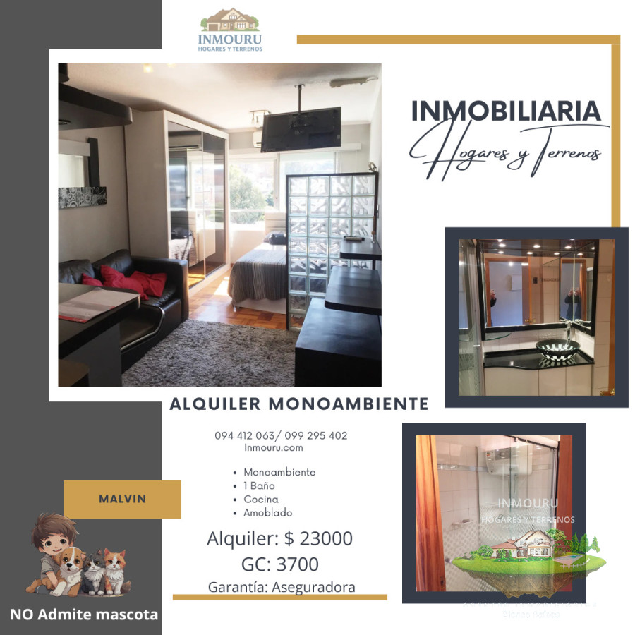Apartamento ID.2277 - ALQUILER de MONOAMBIENTE en MALVIN