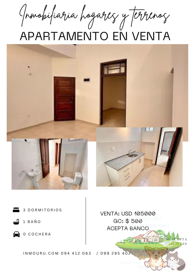 Apartamento ID.1689 - VENTA de apartamento de 3 dormitorios en AGUADA