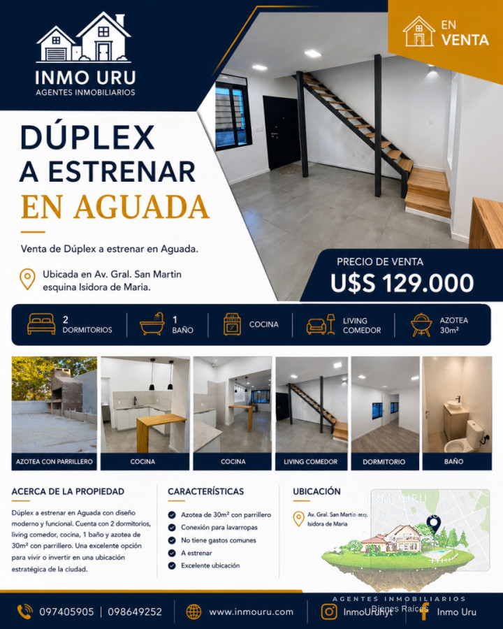 Apartamento ID.2936 - Venta de Dúplex a estrenar en Aguada