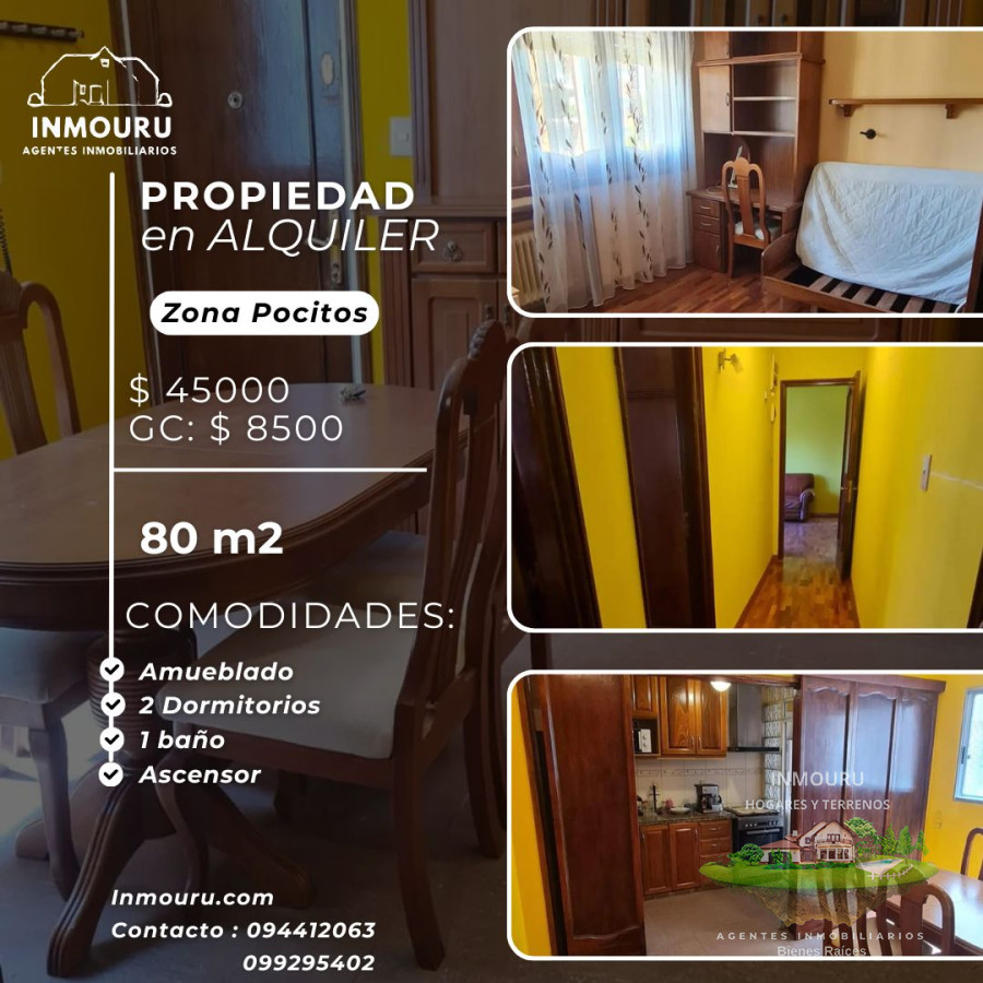Apartamento ID.1052 - ALQUILER de apartamento de 2 dormitorios en POCITOS