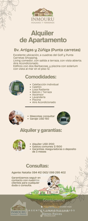 Apartamento ID.1008 - ALQUILER de apartamento en PUNTA CARRETAS