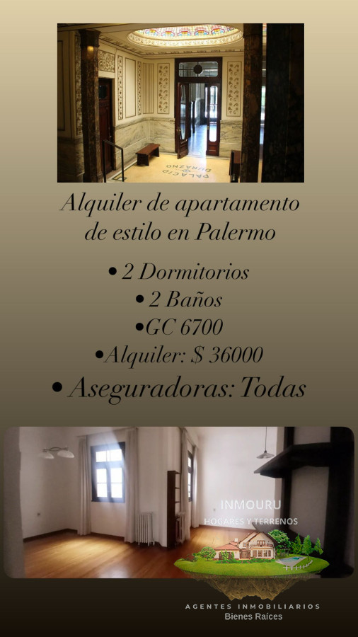 Apartamento ID.835 - ALQUILER de apartamento de estilo de 2 dormitorios en PALERMO