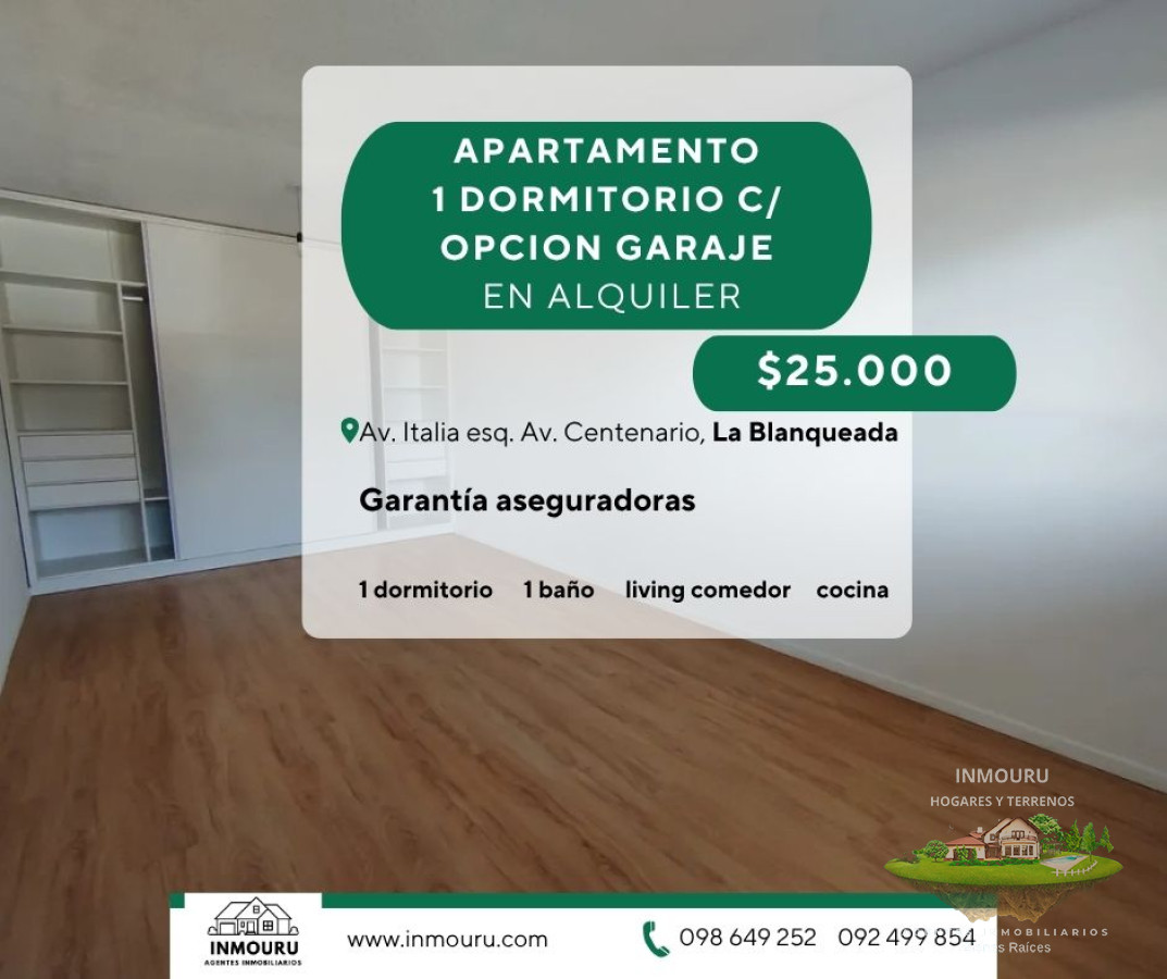Apartamento ID.1613 - Se alquila apartamento 1 dormitorio, La Blanqueada