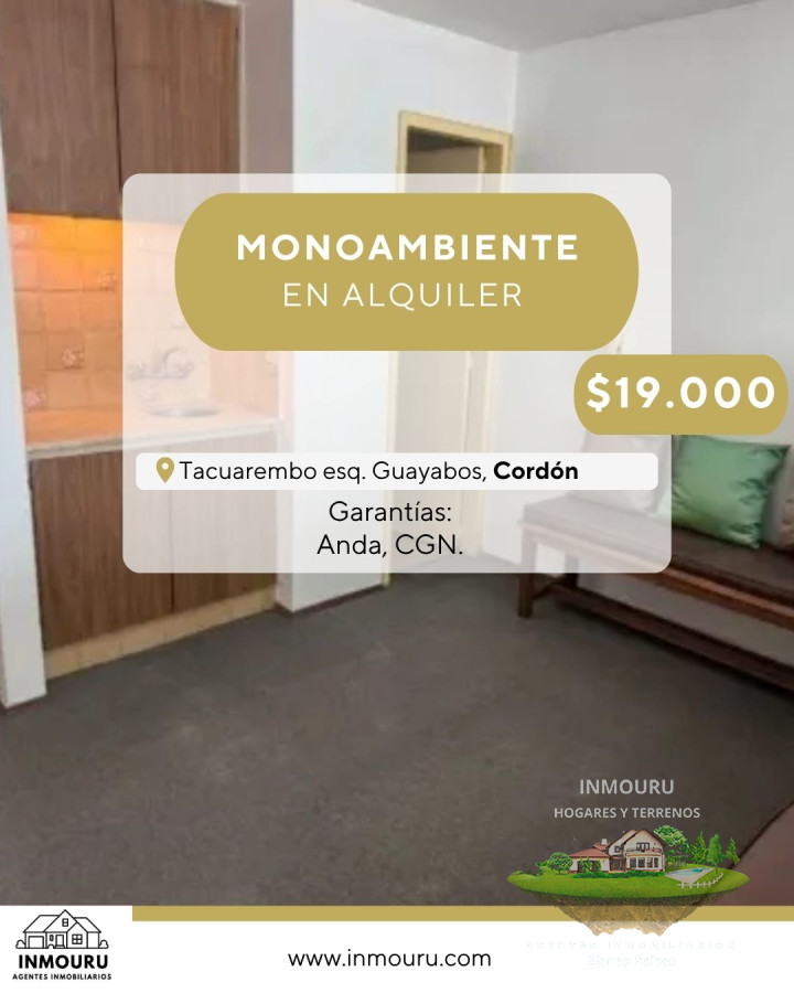 Apartamento ID.1432 - Se alquila monoambiente en Cordón