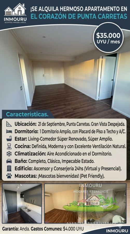 Apartamento ID.2721 - Alquiler Hermoso Apartamento en el Corazon de Punta Carreta