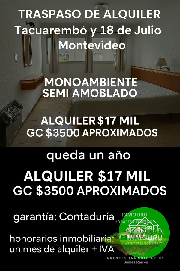 Apartamento ID.1796 - Alquilo Lindo Monoambiente ubicado en el Centro