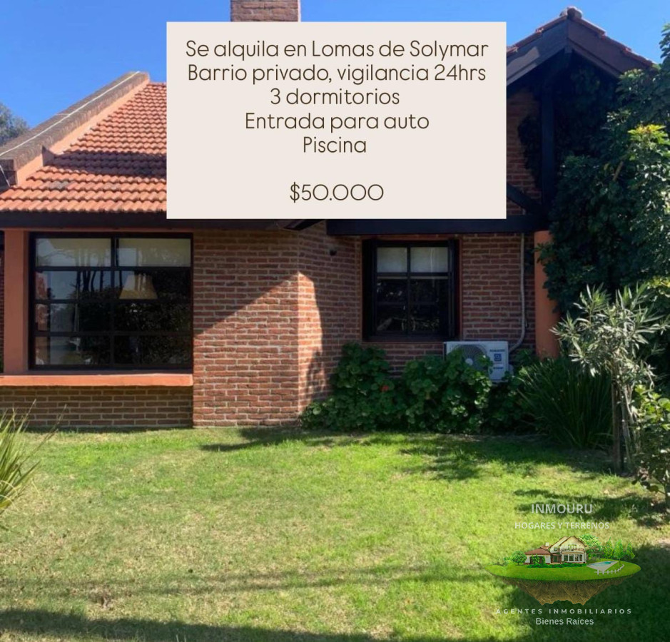 Apartamento ID.921 - Se alquila casa de 3 dormitorios en Lomas de Solymar
