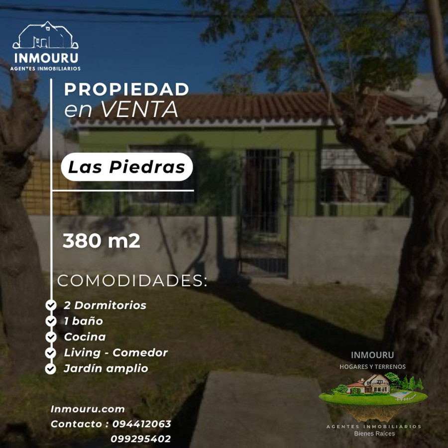 Apartamento ID.444 - VENTA de casa de 2 dormitorios en las Piedras entrada para camiones 