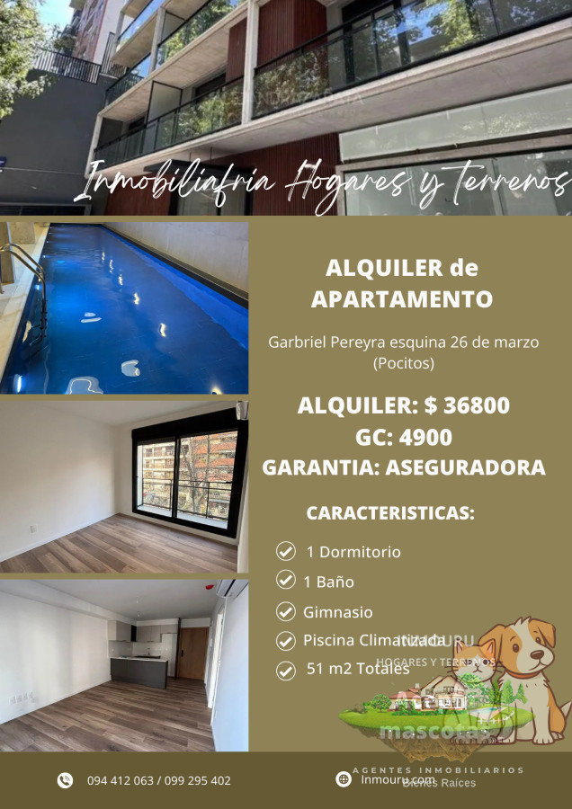 Apartamento ID.1627 - ALQUILER de apartamento en POCITOS