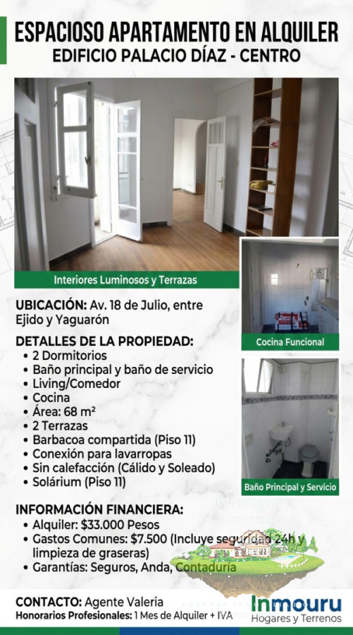 Apartamento ID.2755 - Se Alquila Espacioso Apartamento en Centro