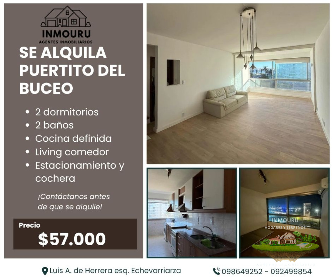 Apartamento ID.1101 - Se alquila apartamento de 2 dormitorios en Puertito del Buceo