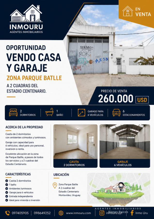 Casa ID.2911 - Venta de Casa más Amplio Garaje en Parque Batlle!