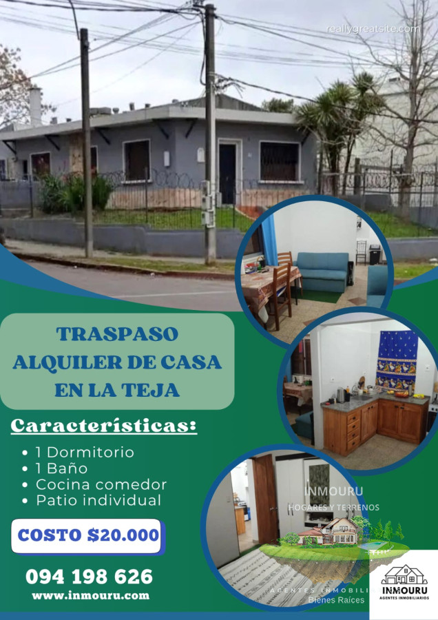 Casa ID.1529 - Traspaso de alquiler casa en La Teja 