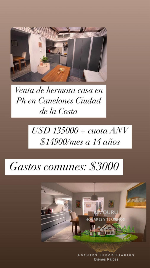 Casa ID.904 - VENTA de hermosa casa en PH ubicada en canelones frente al Shopping costa Urbana