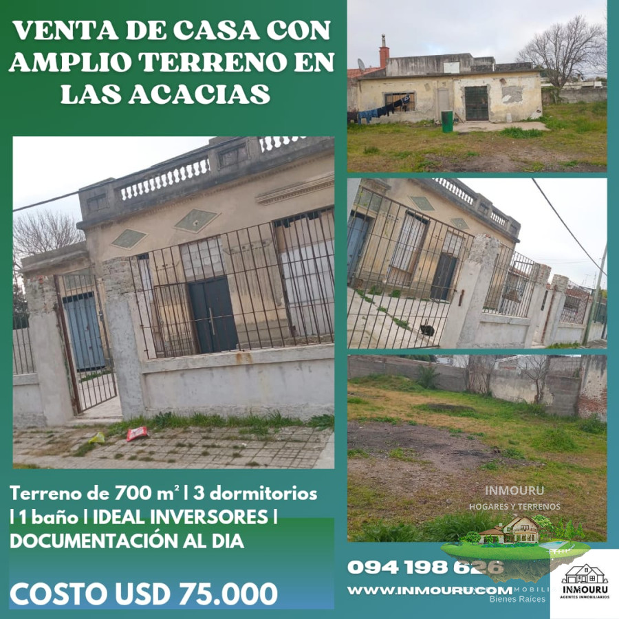 Casa ID.1358 - Venta de casa con amplio terreno en piedras blancas 