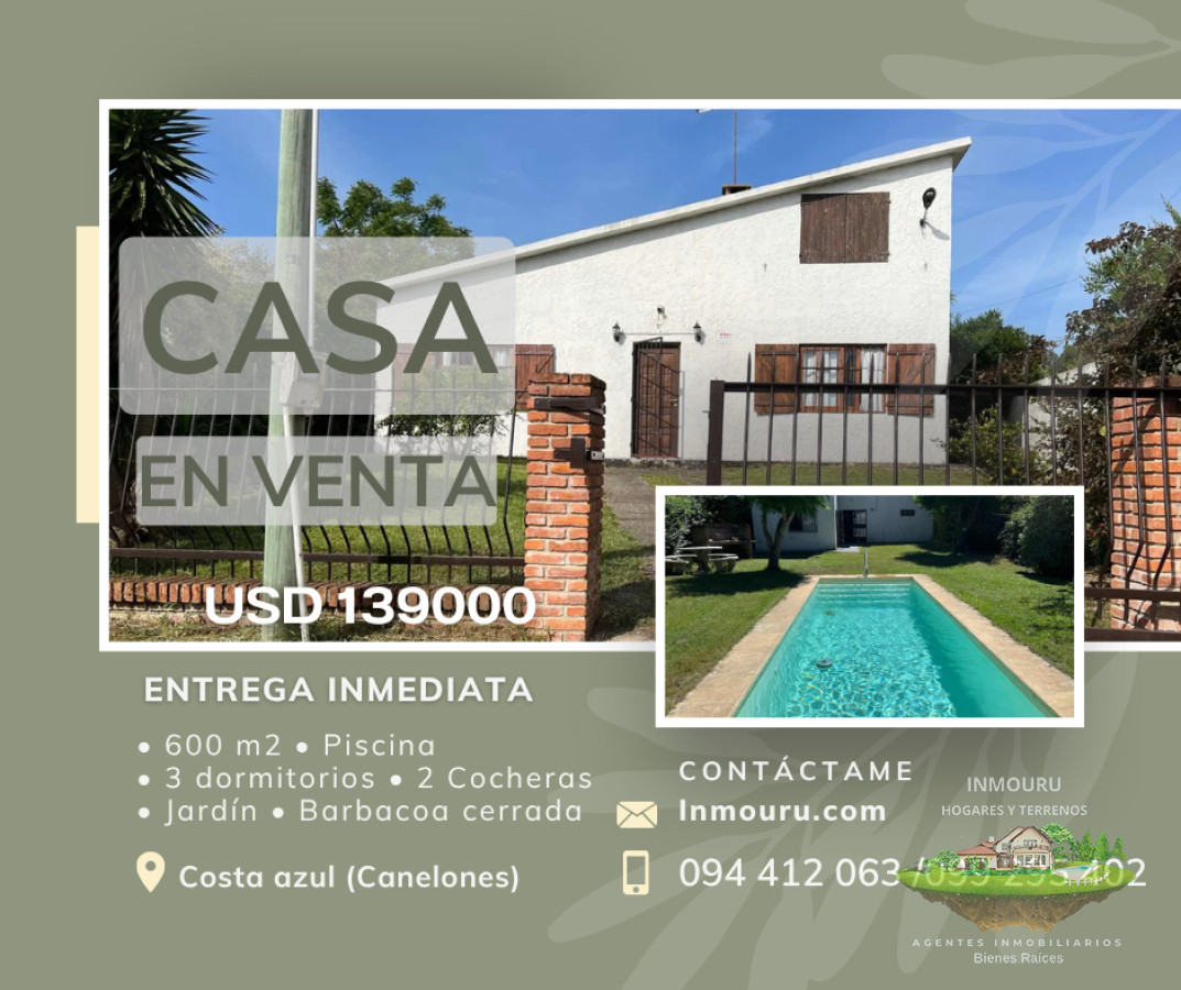 Casa ID.1218 - VENTA de casa de 3 dormitorios en COSTA AZUL