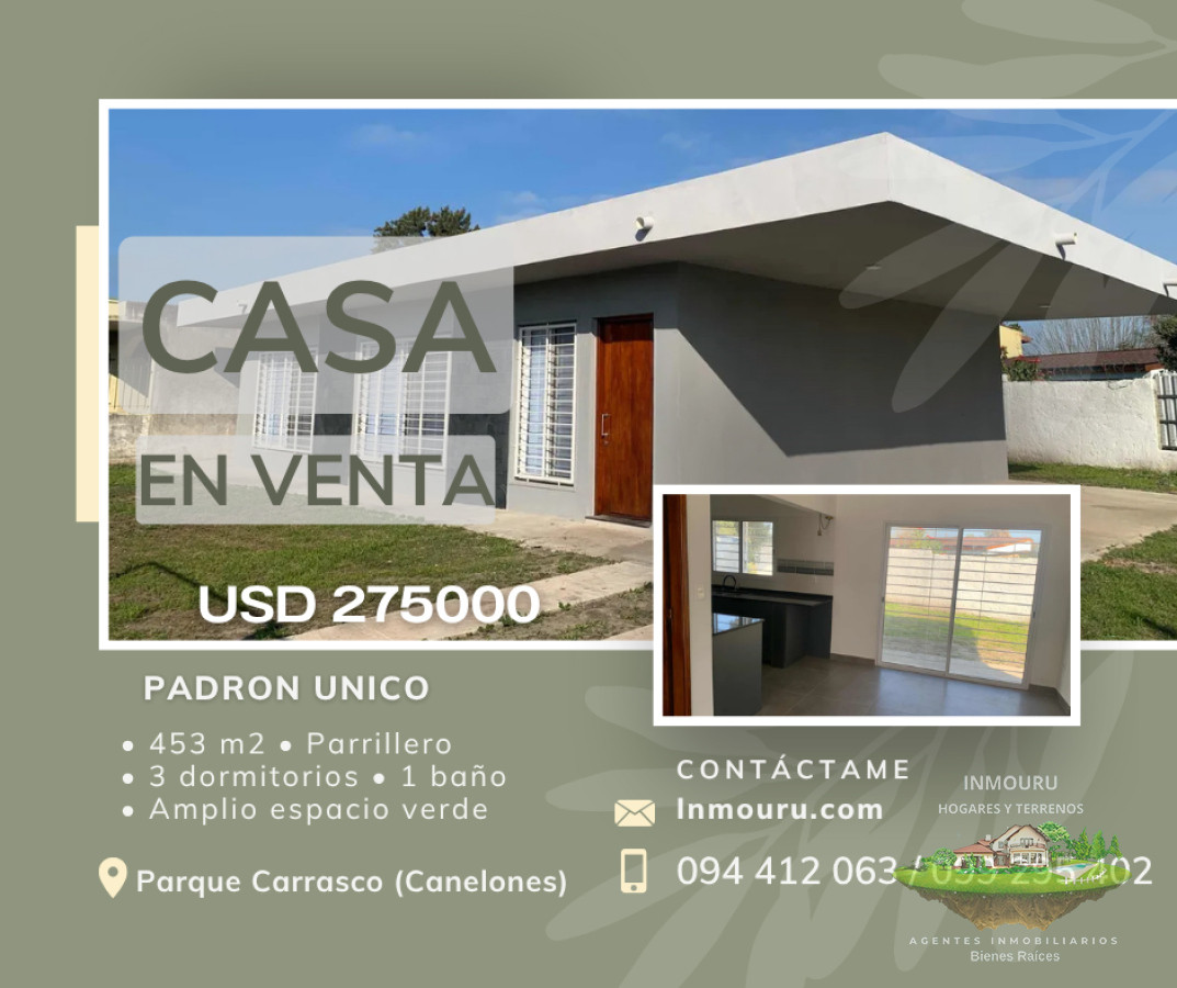 Casa ID.1225 - VENTA de casa en PARQUE CARRASCO (Canelones)
