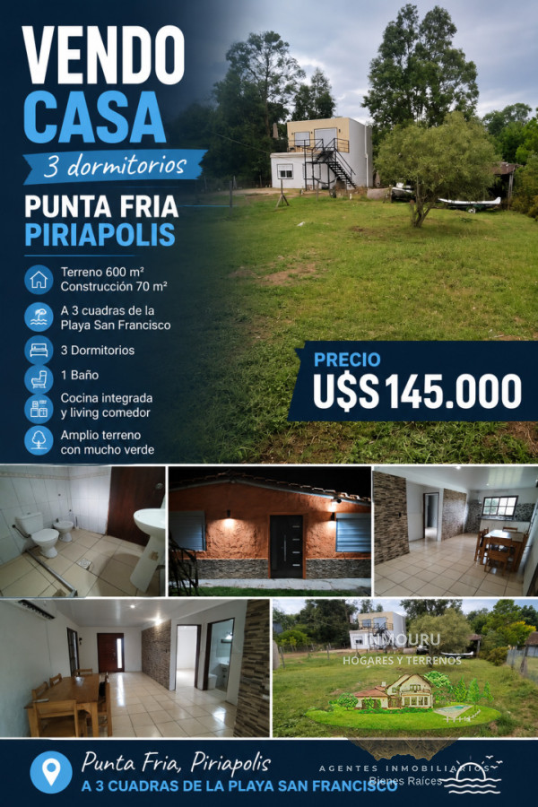 Casa ID.2908 - Se Vende Casa de 3 Dormitorios en Piriápolis próxima a Playa San Francisco