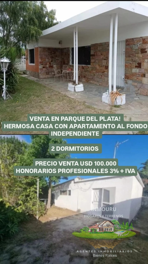 Casa ID.659 - Se vende hermosa casa con apartamento al fondo, 2 dormitorios, Parque del Plata sur