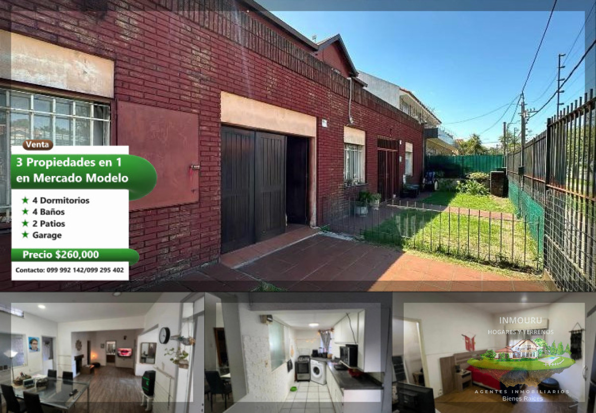 Casa ID.1968 - Venta 3 Propiedades en Mercado Modelo 4-5Dorm 4Baños