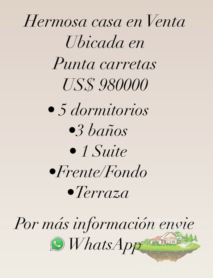 Casa ID.871 - VENTA de hermosa casa de 5 dormitorios ubicada en Punta Carretas