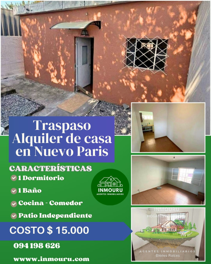 Casa ID.1531 - Traspaso alquiler de casa en Nuevo Paris 