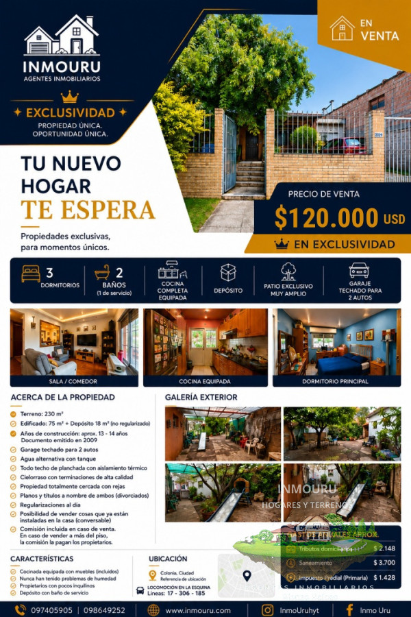 Casa ID.2938 - VENTA DE CASA EN EXCLUSIVIDAD - CERRO, MONTEVIDEO