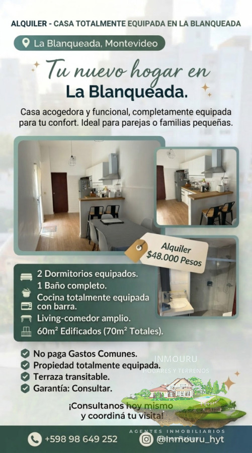 Casa ID.2746 - Casa En La Blanqueada Totalmente Equipada