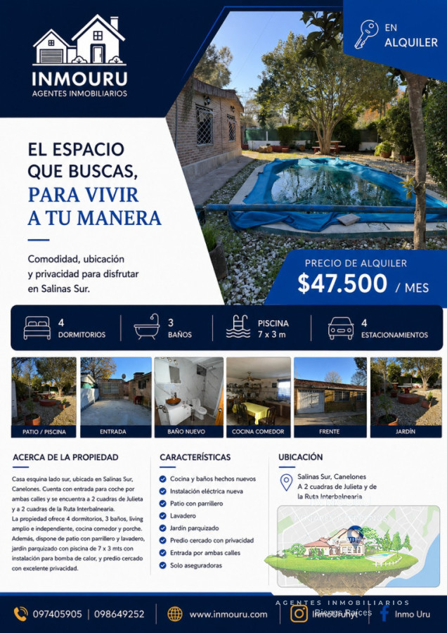 Casa ID.2944 - Se Alquila casa en Salinas Sur