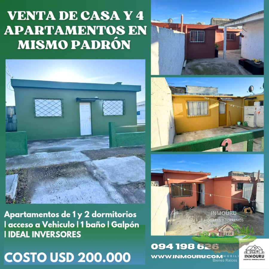 Casa ID.1387 - Venta de casa y 4 apartamentos en un mismo padrón
