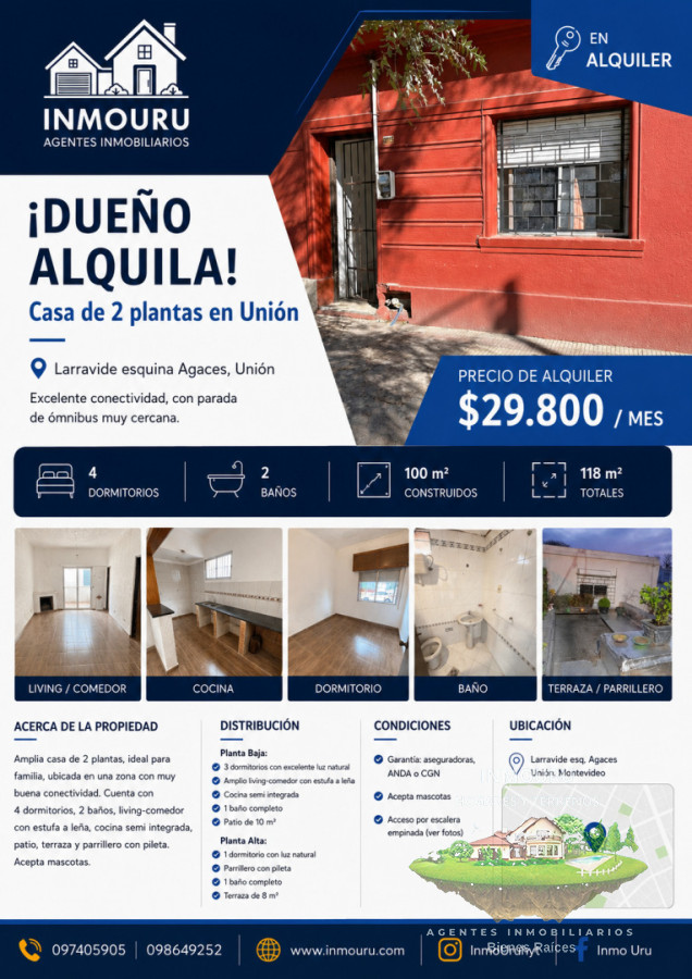 Casa ID.2941 - Se Alquila Casa en la Union