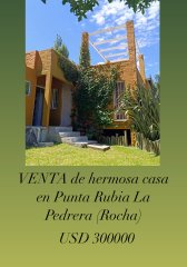 VENTA de hermosa casa de 3 dormitorios en Punta Rubia La Pedrera (Rocha)