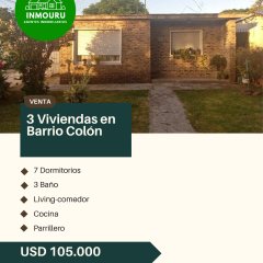 Venta de 3 viviendas en mismo padron, Colón