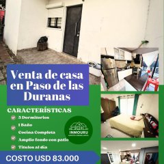Venta de casa en Paso de las Duranas