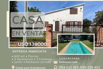 VENTA de casa de 3 dormitorios en COSTA AZUL