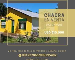 Venta de chacra con casa en Paysandú